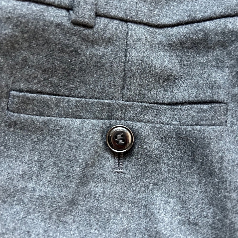 NWT Burberry High Waisted Trousers Women 4 Grey Wool Wide Leg Pants Preppy - Picture 7 of 16